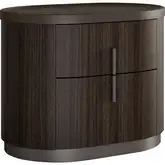 Barcelona Nightstand in Brown & Black Oak Finish & Brown Metal Lacquer (Set of 2)
